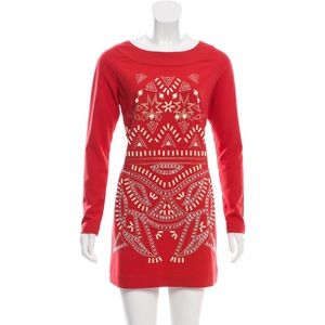 ALICE by Temperley Tomato Red Beaded Dress